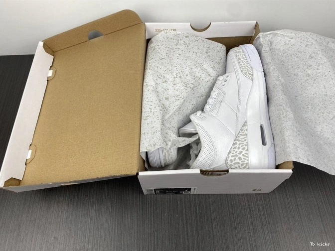 Reps TBK PS Retro 3 Jordan Air 'Triple 429487-111 White' 0805